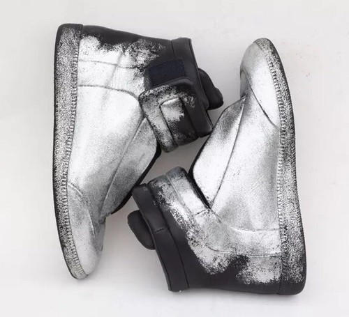 Maison Martin Margiela Future Sneakers Sz 41/US 8-8.5 Black Glitter Shine Silver - Picture 14 of 20