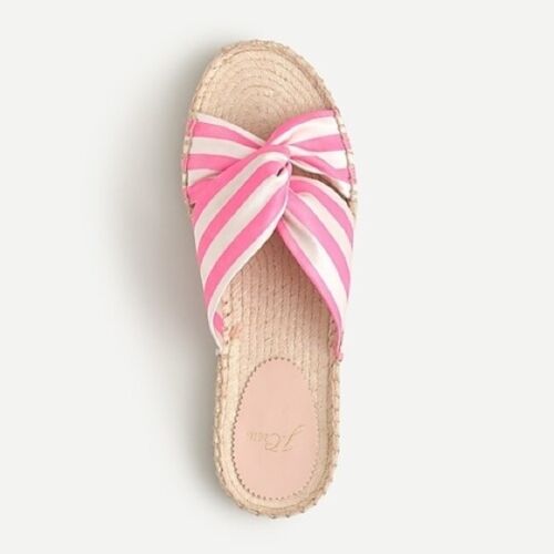J Crew Twisted-Knot Espadrille Sandals in Pink Stripe - Size 8 Ret: $98 - Picture 3 of 4