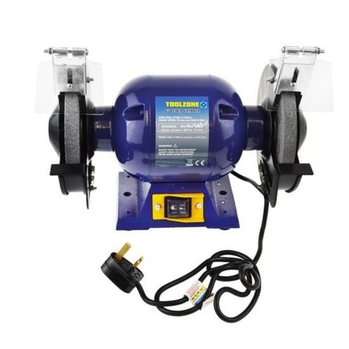 375W Metal Polisher Polishing Machine Bench Grinder Kit + Splash Guards 6 x 1in - Picture 2 of 12