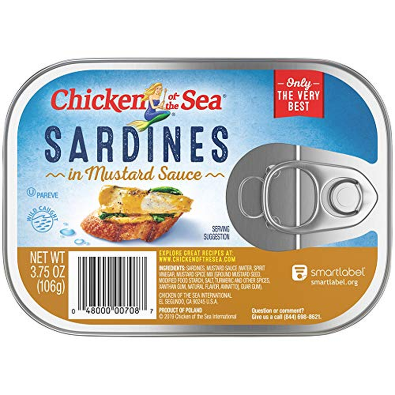Chicken of the Sea Sardines in Mustard Sauce, Wild Caught, 3.75-Ounce Pack of 18 - Picture 10 of 12