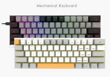 61 Keys Mini Keyboard 60 Mechanical PBT RGB Keycaps Wired Gaming