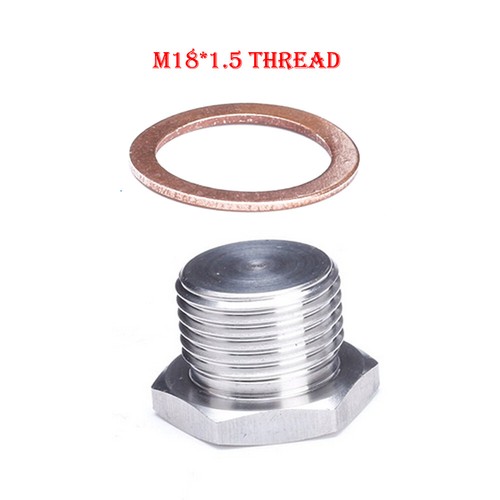 M18x1.5 Thread Silver 304 Stainless Steel O2 Oxygen Sensor Plug Bung Bolt Stub, - Picture 6 of 12