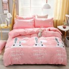 3D Weiße Hasenohren ZHUC3356 Bett Kissenbezüge Decke Bettdecke Abdeckung Set