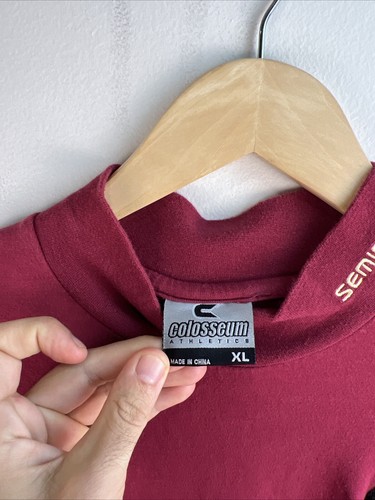 FSU Seminoles Shirt Adult XL Red L/S Cotton Mock neck NCAA Florida State Men A84 - Picture 4 of 8