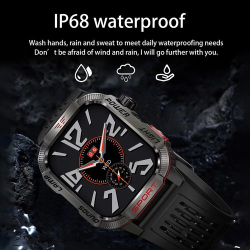Military Smart Watch Men Bluetooth Call Compass Outdoor Waterproof Smartwatch US - Picture 10 of 26