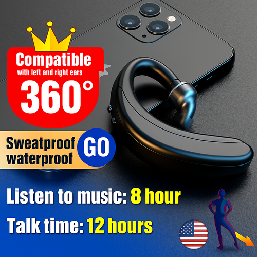 Wireless Bluetooth 5.0 Earpiece Headset Driving Trucker Earbuds Noise Cancelling - Picture 5 of 12