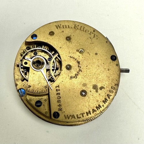 1885 Waltham 8s 7j Grade Wm. Ellery Pocket Watch Movement Parts Repair 2480371 - Picture 2 of 9