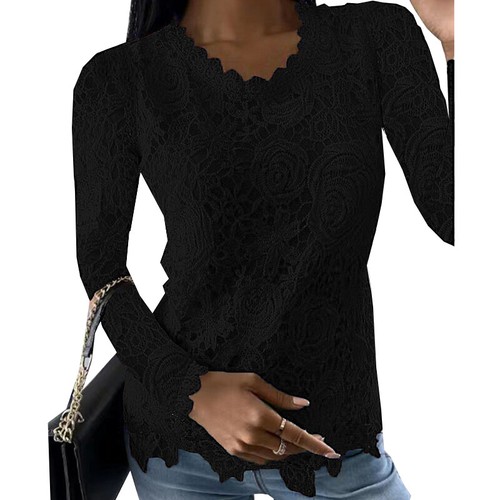 Damen Frauen Bluse T-Shirt Tee Schnürung Übergröße Top Blusenshirts S-5XL - Bild 6 von 14