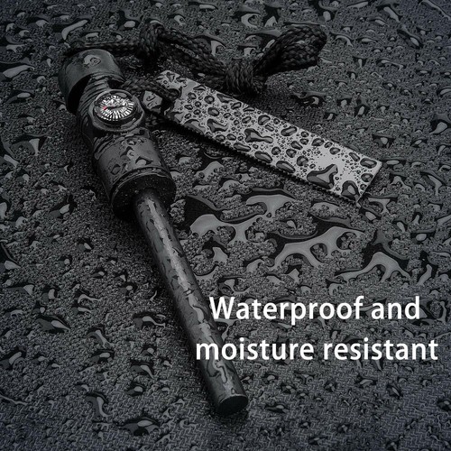 Fire Starter Flint Steel Striker Ferro Rod Firesteel Camping Lighter Waterproof - Picture 9 of 12