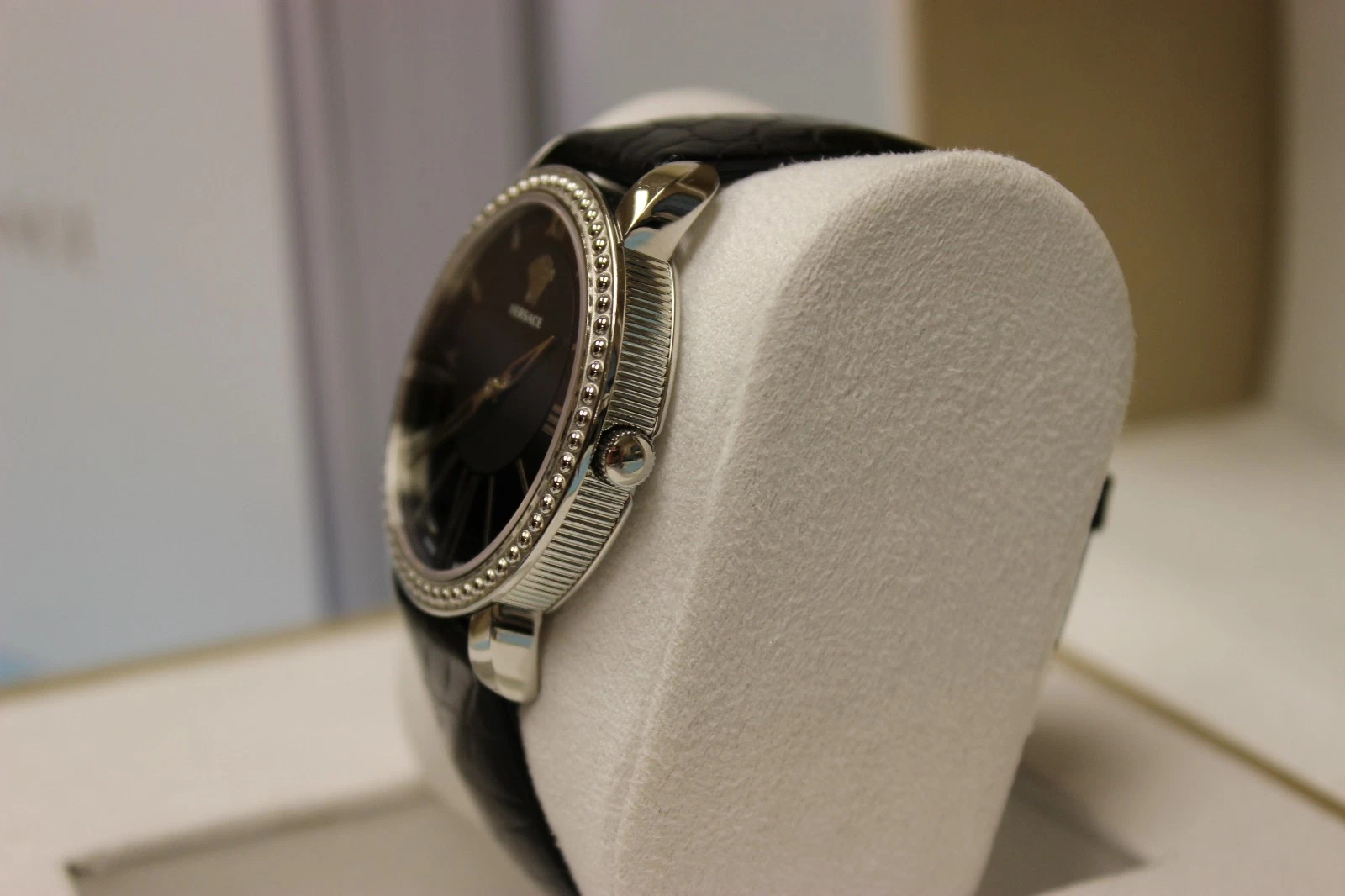 Orologio Versace Donna M6Q99D008 S009 Krios Pelle Nera Cristallo Zaffiro Nero