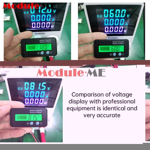 Batteriekapazitätsmonitor DC 6-100V Akku Meter 12V 24V 48V Prozentspannung - Bild 5 von 18