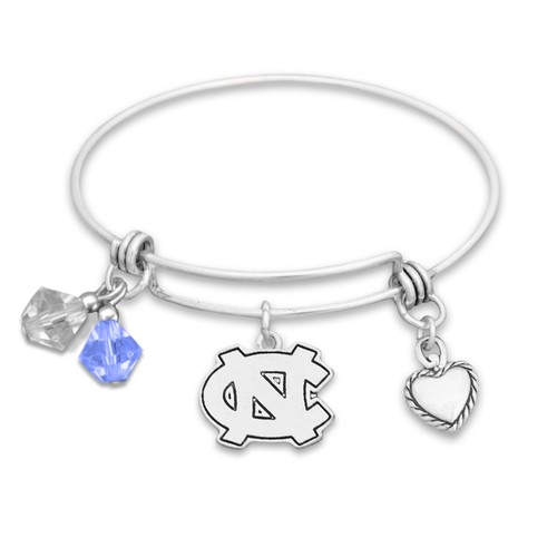 North Carolina Tar Heels Haute Wire 3 Piece Necklace, Bracelet and Earrings Set - Picture 2 of 4
