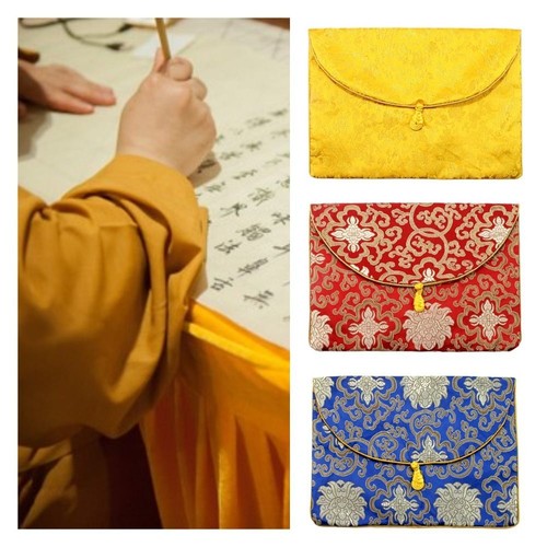 Desktop Storage Silk Fabrics Brocade Bag File Folders Pouch