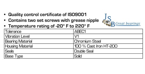 (Paquete de 4) Cojinetes de bloque de almohada UCP202-10 5/8" ID, 2 pernos, hierro fundido de alta resistencia - Imagen 3 de 6