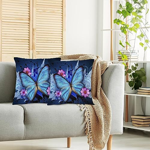 Farmhouse Throw Pillow Covers, Wild 18" x 18" (Pack of 1) Butterfly - Picture 2 of 7