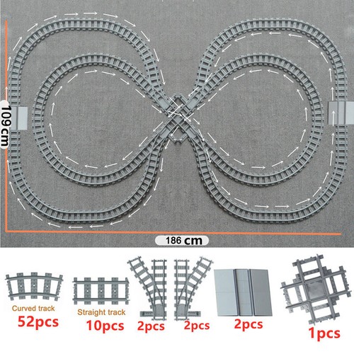Stadtbahn flexible Schienen für Lego Kit Zug Bausteine Sets zum Selbermachen - 20 Sets! - Bild 12 von 35