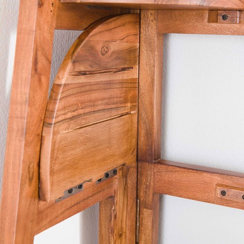 Eckregal MONELE 148 cm Akazie Massivholz sandfarben Aufbewahrungsregal Regal NEU - Bild 4 von 7