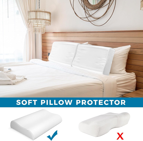 2 Pcs 20 X 12 in Imitated Silk Pillowcase for Memory Foam Neck Satin Pillow Case - Picture 3 of 12