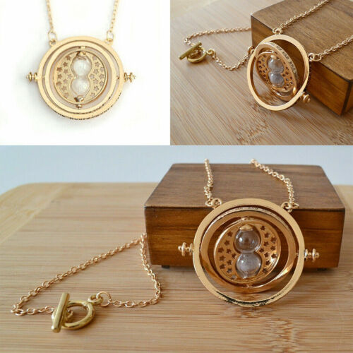 Harry Potter Granger Hermione Gold Tone Time Turner Necklace Pendant Party Gift - Picture 2 of 6