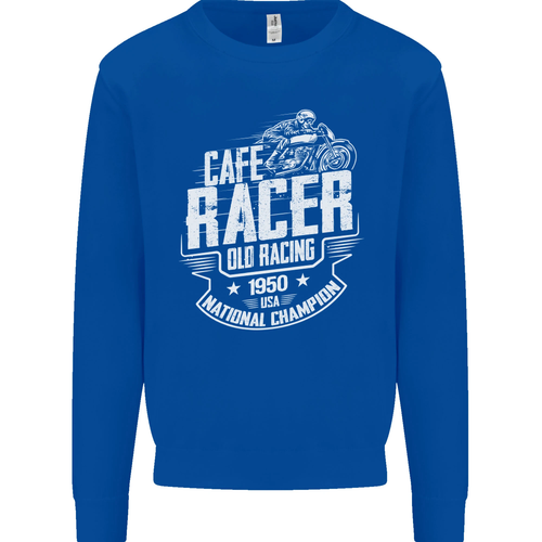 Cafe Racer Old Racing Biker Motorcycle Kids Sweatshirt Jumper - Picture 30 of 82