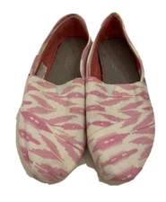 TOMS Pink White Womens Slip-Ons