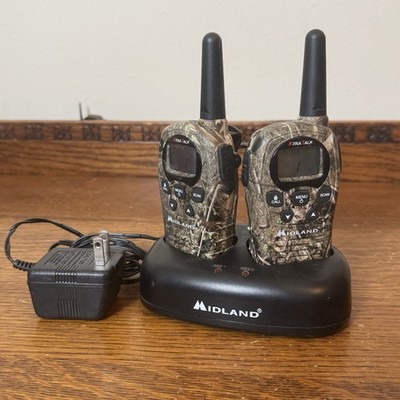 Midland X-TRA TALK Walkie Talkies Camo 2-Way Radios + Desktop Charger Tested