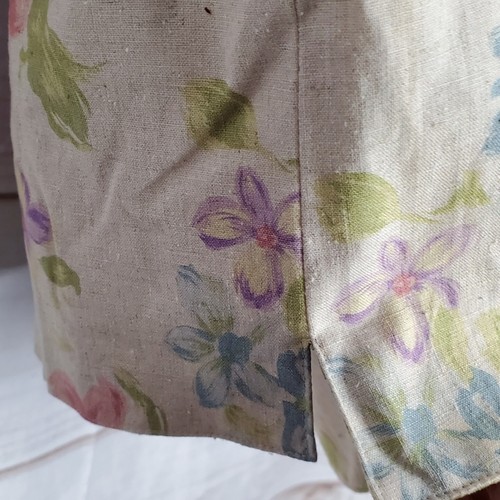 Vintage Chaus Vest Womens Size 14 Cottagecore Tan Floral 90s Linen Boho Preppy - Picture 7 of 11
