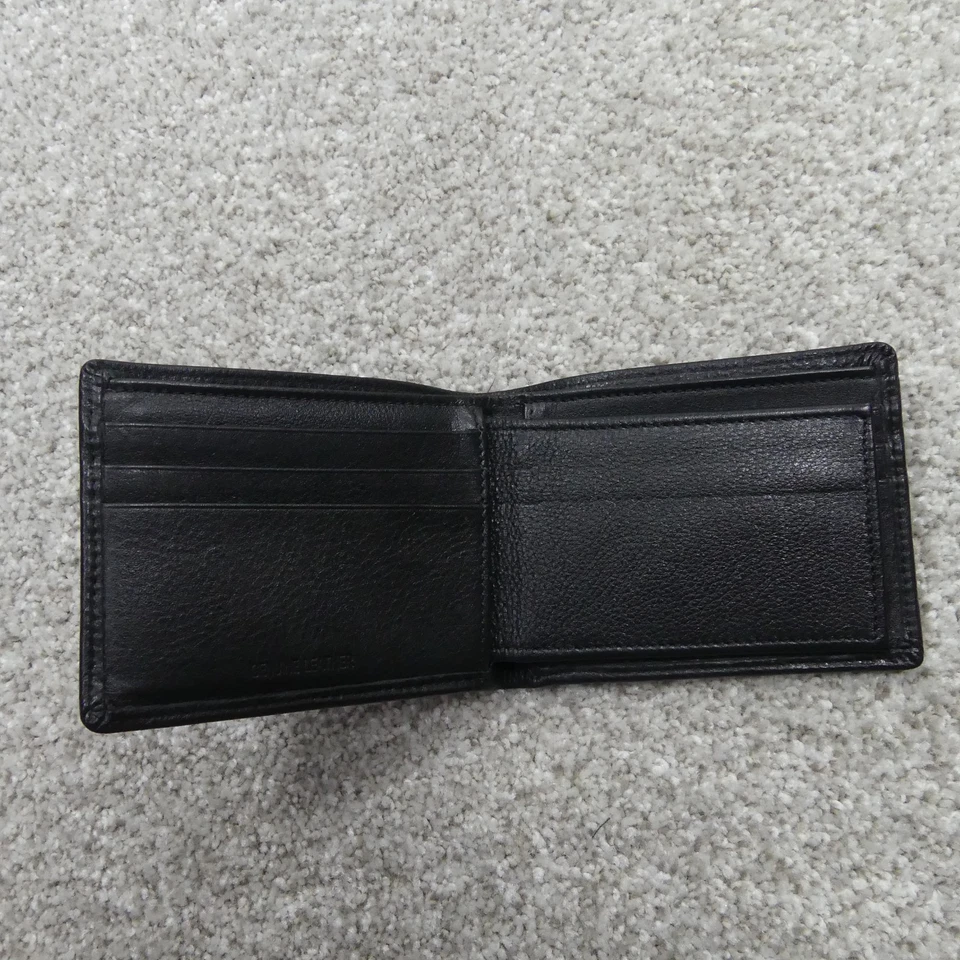 Cartera Perry Ellis para hombre negra de cuero genuino plegable Foto 4 de 4
