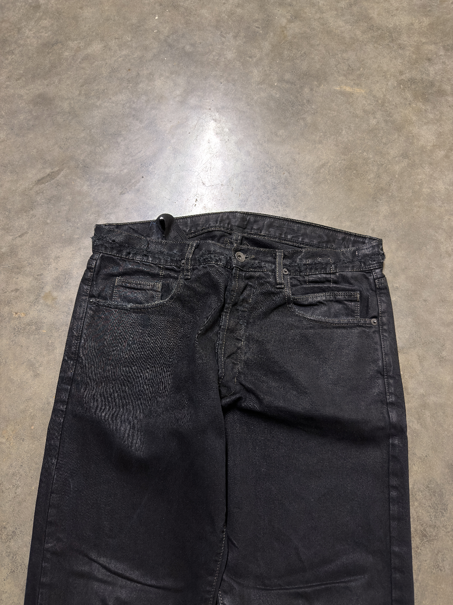 Rick Owens Olmar & Mirta Black Waxed Detroit Jeans - 30 | eBay