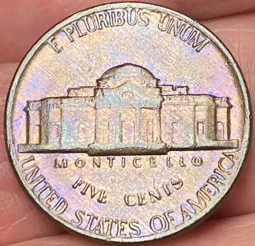 1980-P Jefferson Nickel Beautiful Brilliant Toned Coin Little Dark w/Error #4 - Picture 2 of 10