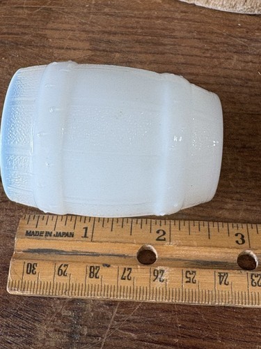 Vintage Milk Glass White Mini Whiskey Barrel Shot Glass, Toothpick Holder, Cup - Picture 8 of 8
