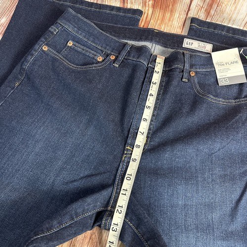 Gap 70s FLARE Womens Size 33/16 Short Blue High Rise Jeans Denim Pants 34x30 - Picture 6 of 10