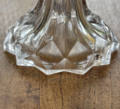 O’Hara Glass EAPG Cake Stand Pedestal Diamond Stars 9.5” Rum Well - Picture 4 of 8
