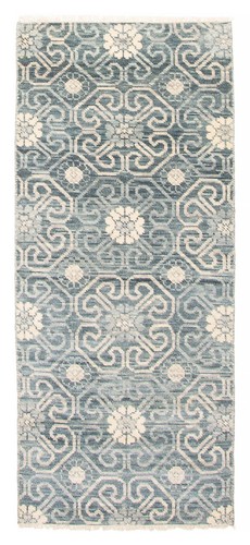 Teal Traditional 2'6" x 5'11" Oriental Hand-knotted Wool Area Rug - Picture 1 of 9