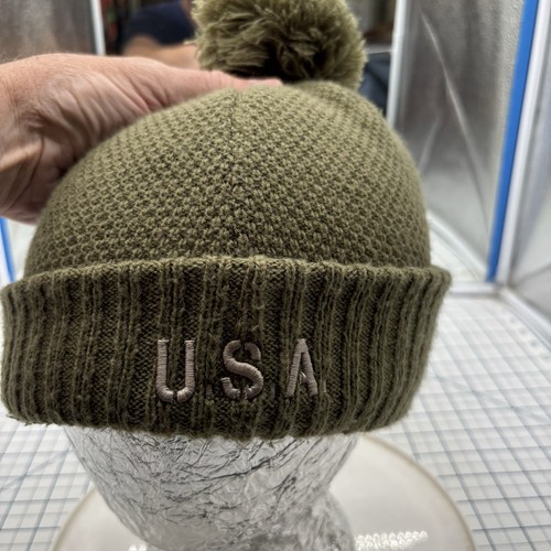 Carolina Panthers Winter Beanie Pom Hat Cap Womens OSFA NFL Cares Military Green - Picture 2 of 5