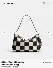 Coachtopia Alter / Ego Checkerboard Slouchy Shoulder Bag NWT in Box