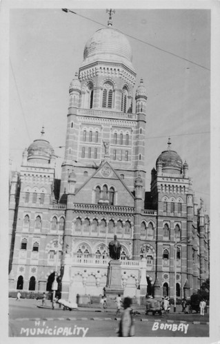 Postcard India Bombay Mumbai Municipality Building RPPC 1950's - Picture 1 of 2