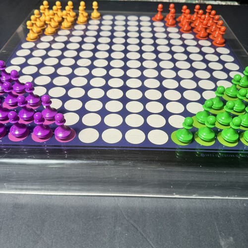 Vintage HALMA Chinese Checkers Acrylic Lucite Board Game Executive Games RARE! - Picture 7 of 21