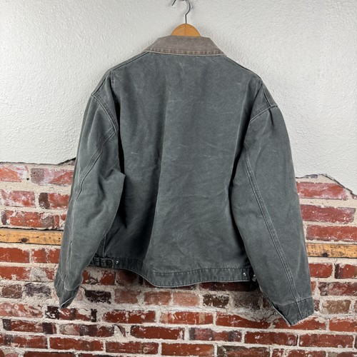 Vintage Carhartt Jacket Mens 3XL Green Canvas Detroit Blanket Lined Zip Up 90s - Picture 9 of 10