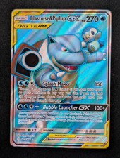 Blastoise & Piplup GX (Full Art) 214/236 SM - Cosmic Eclipse Pokemon NM Holo