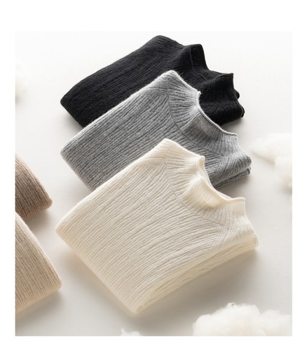 Spring Women 100% Cashmere Mock Neck Knitted Knitwear Sweater Long Sleeve Winter - Picture 23 of 29