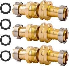 3 Set Garden Hose Repair Connector with Clamps, Fit for 3/4" or 5/8" Garden Hose