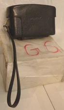 Minox 35 Snap Close Fitted Black Leather Camera Case with Wrist Strap GG