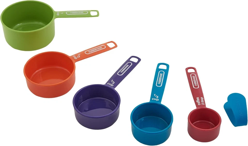 Juego de 5 tazas medidoras con cuchara de café, medición de anidación de plástico duradero Foto 3 de 4