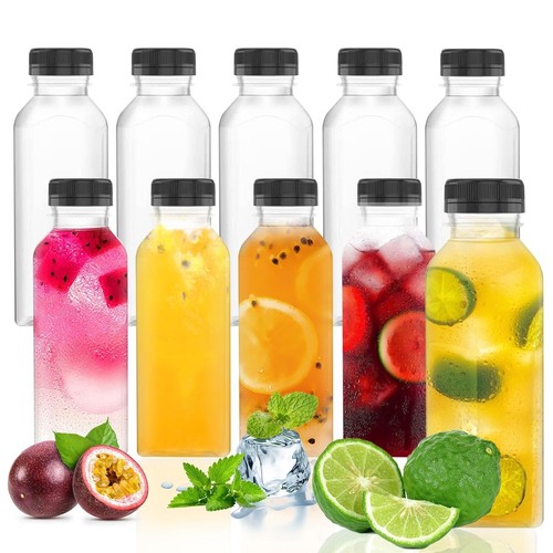 3 Pcs 17 Oz Plastic Juice Bottles Empty Clear Containers with Tamper Proof Li...