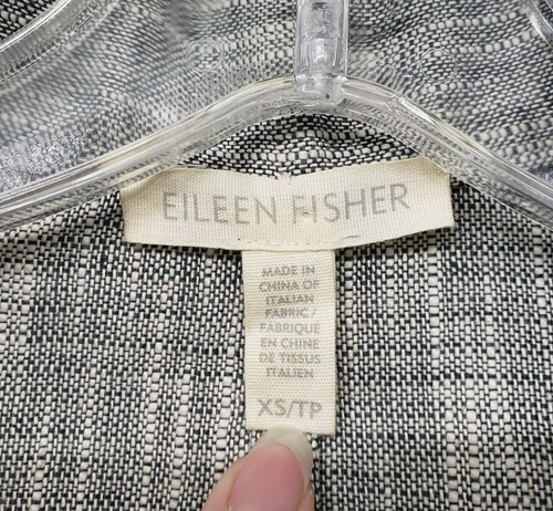 Eileen Fisher graue Kurzarm Lagenlook Jacke Baumwolle Leinenmischung künstlerisch schick - Bild 3 von 13