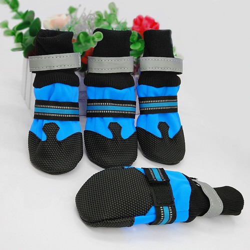 Antirutsch Hundestiefel Pfotenschutz Reflektierende Booties Wasserdicht Schnee Regen Schuhe - Bild 11 von 15
