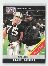 1990 Pro Set Football FACT Cincinnati Art Shell #161 Los Angeles Raiders