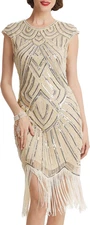 BABEYOND Women'S Flapper Dresses 1920S Beaded Fringed Great Gatsby Dress