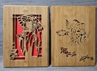 Set Of 2 Wooden Lasercraft Art Chinese Plaque Hanging Woman And Fishes 🎎